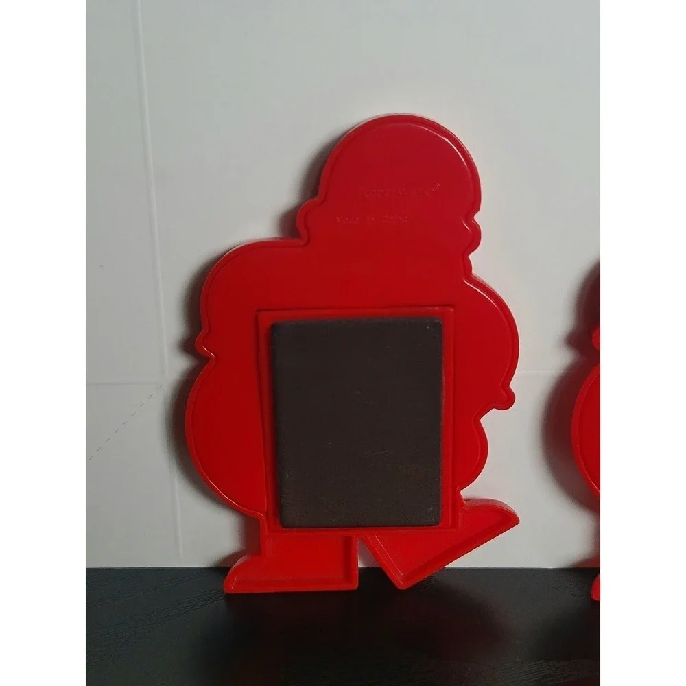Tupperware Santa Picture Frames Magnetic Holiday Decor Set of 2